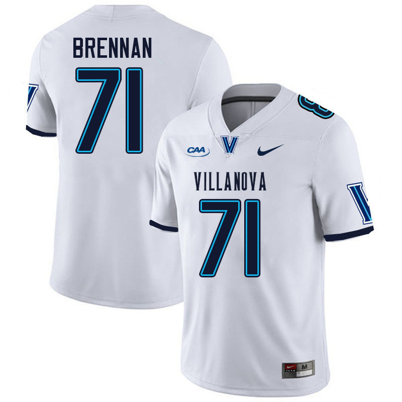 Villanova Wildcats #71 Colt Brennan College Football Jerseys Stitched-White Villanova Wildcats #71 Colt Brennan College Football Jerseys Stitched-White